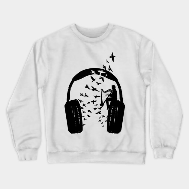 Headphone Harp Crewneck Sweatshirt by barmalisiRTB